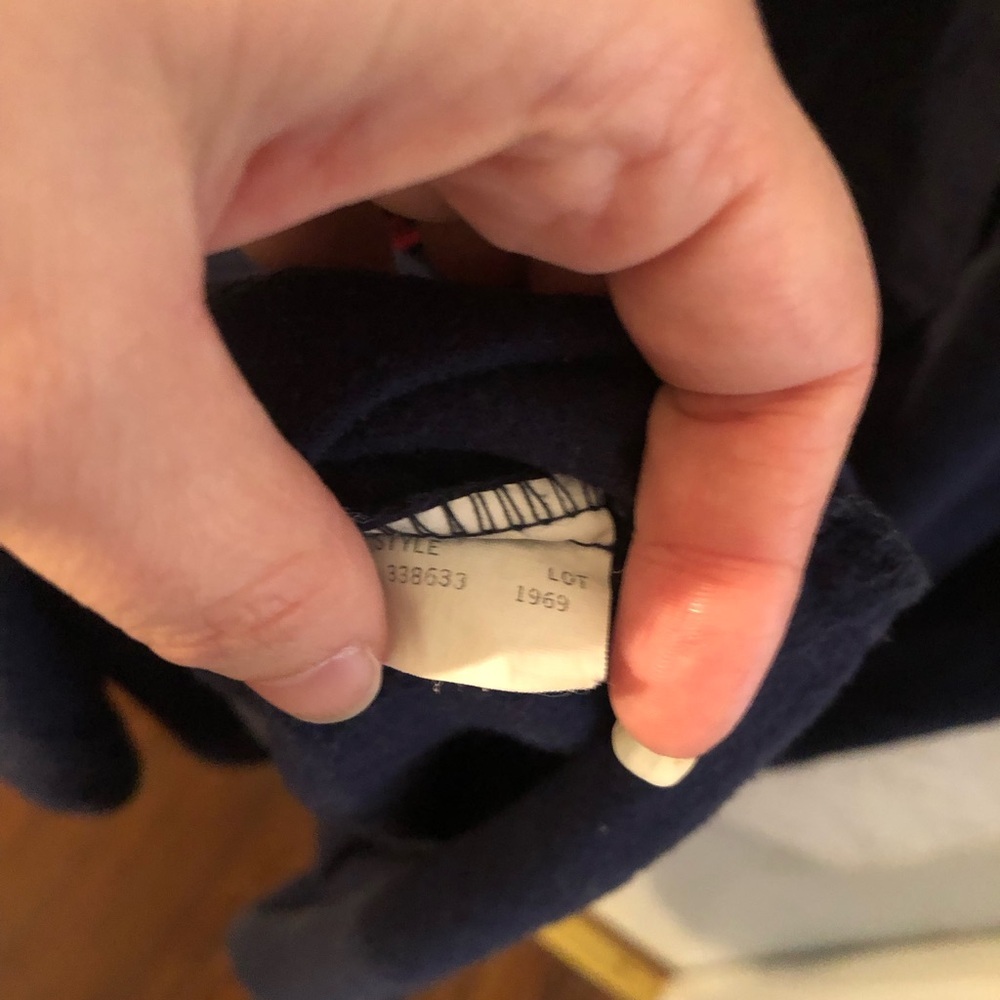 Vintage Christian Dior Plaid and Navy Sleep Shirt Gown - Picture 7 of 9